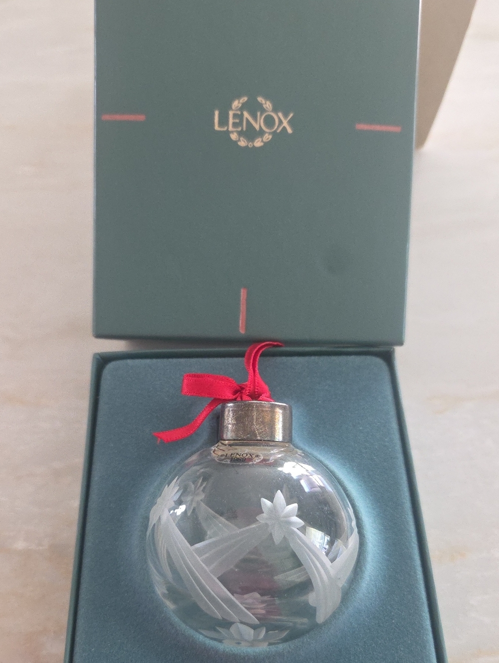 Lenox 1989 Glass Christmas Ornament